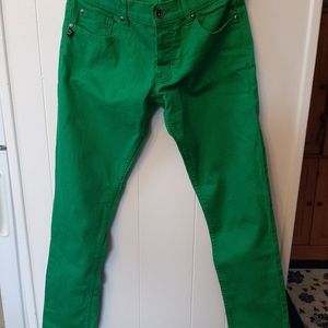 Mens green skinny jeans